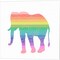 Rainbow Giraffe & Elephant by SD Graphics Studio 14" x 14" Canvas Wall Art (Set of 2)